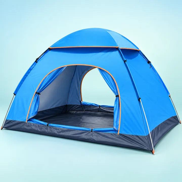 Blue 6 person dome camping tent
